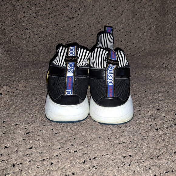 ROBERTO CAVALLI-Sport-Knitted Sock Sneakers-Black/Striped-Size 11.5-Excellent - Picture 6 of 8